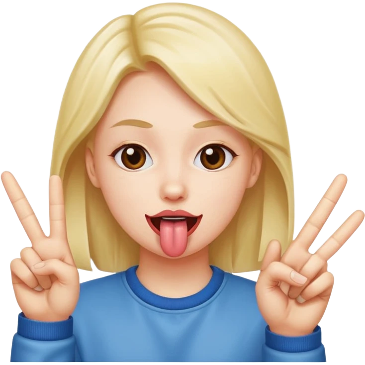 Fait un mélange des deux emojis suivant : 😝✌️ emoji
