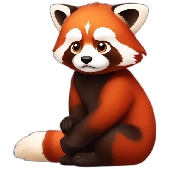 Suspicious red panda emoji