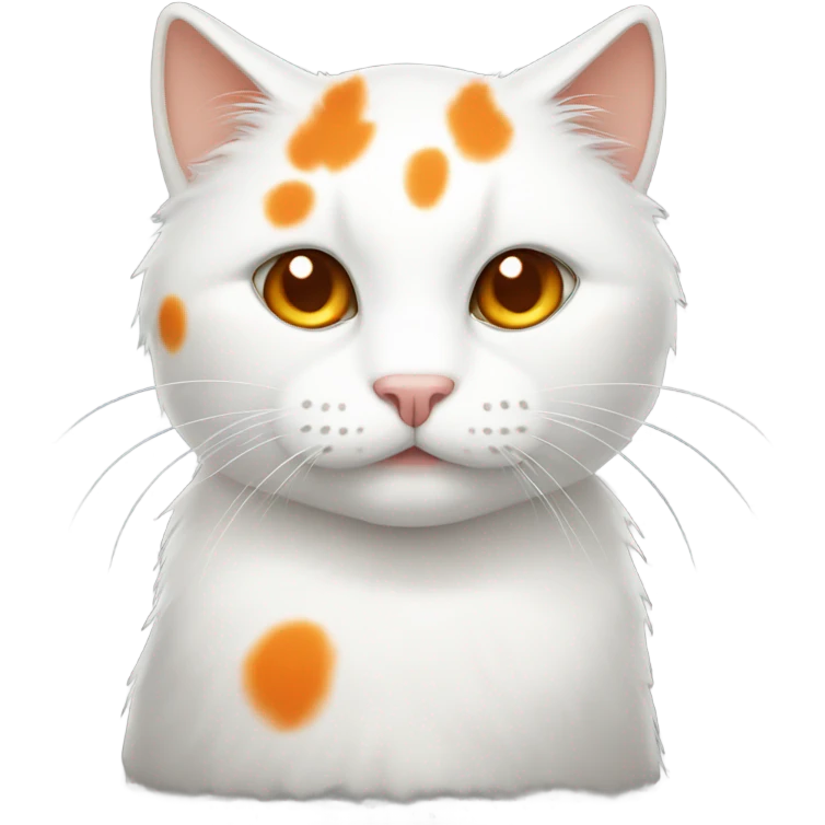 White cat orange spots emoji
