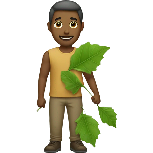 man with a leaf emoji