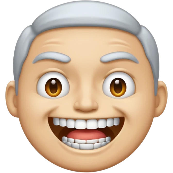 grimacing emoji with silver teeth emoji