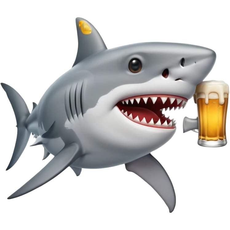 shark with beer emoji
