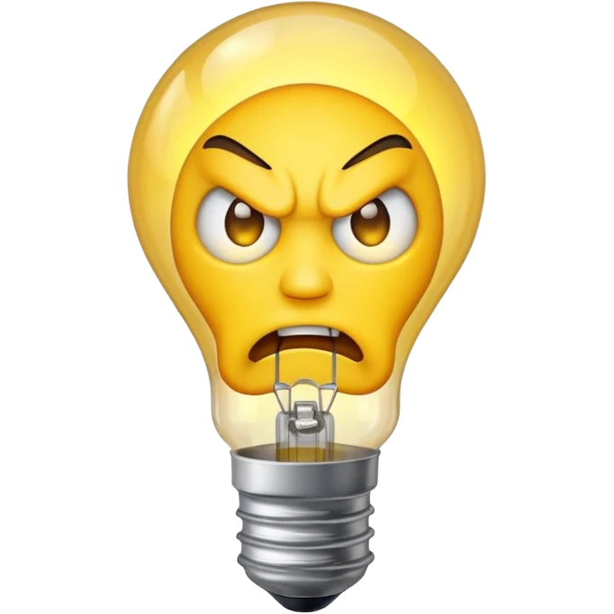 Angry emoji lightbulb emoji