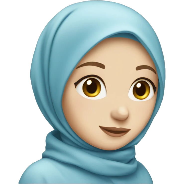 a white girl wearing soft blue hijab emoji