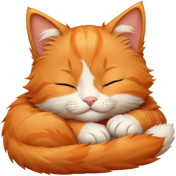 cute orange kitten sleeping emoji
