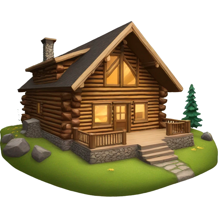 log home in the mountains emoji