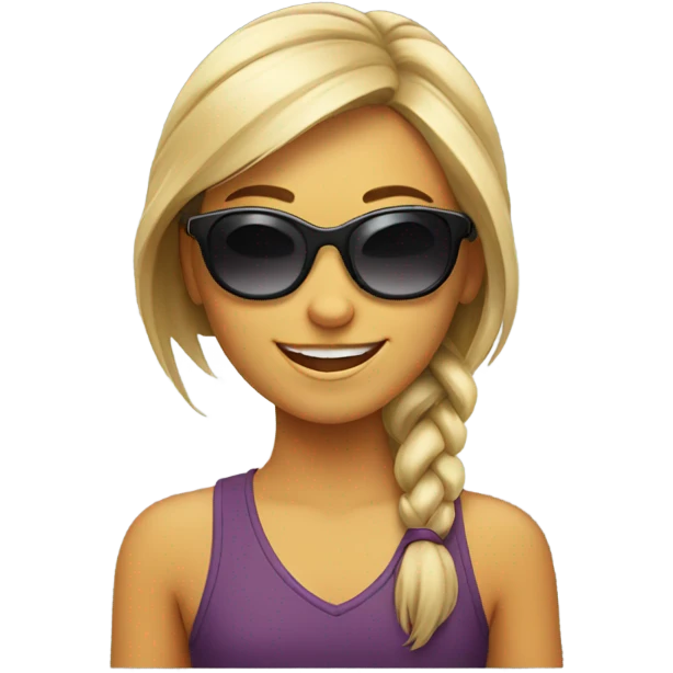 smiling girl with sunglasses emoji