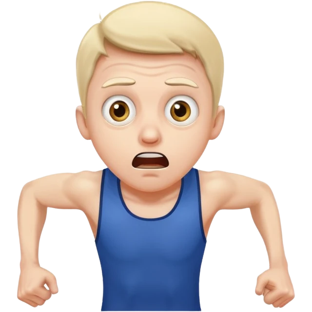 scared man sprinting, wide eyes emoji
