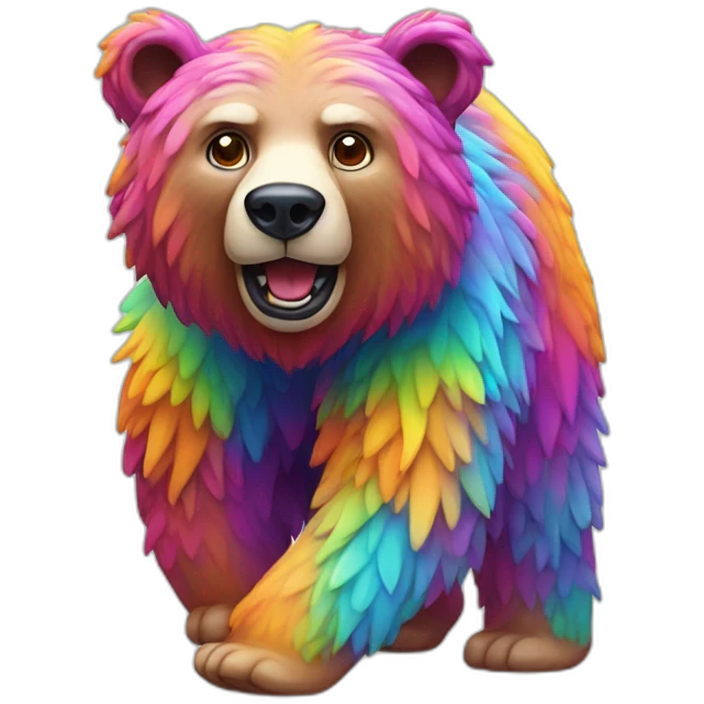 psychadelic walking bear emoji