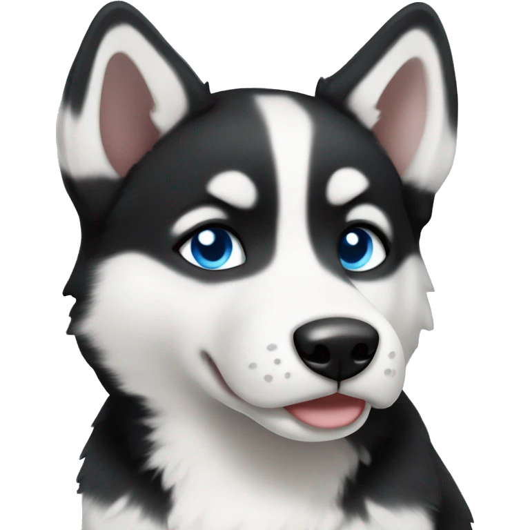 standing black and white husky puppy blue eyes emoji