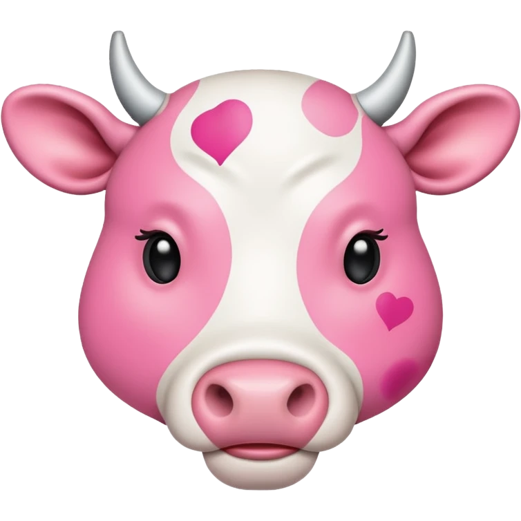 Pink cow spot print heart emoji