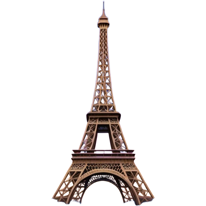 Cinematic Realistic Eiffel Tower Landmark Emoji, featuring the iron lattice structure illuminated against a twilight Parisian sky emoji