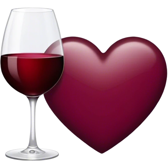 Merlot wine color heart with „aniołek” text inside  emoji