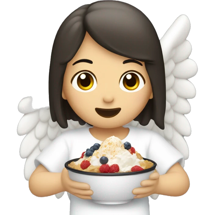 Asian Angel eating bingsu emoji