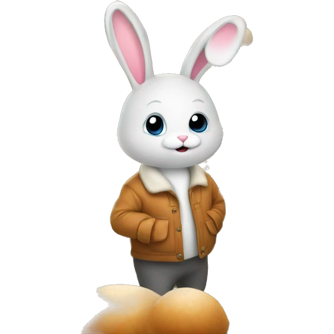 Bunny on a mushroom farm emoji