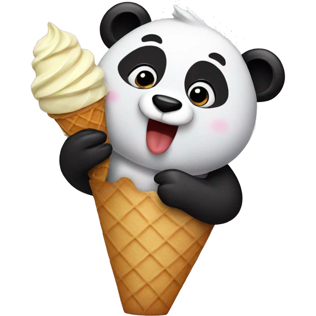 Panda eating ice cream emoji