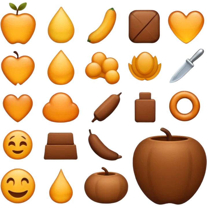 Itens na cor marrom  emoji