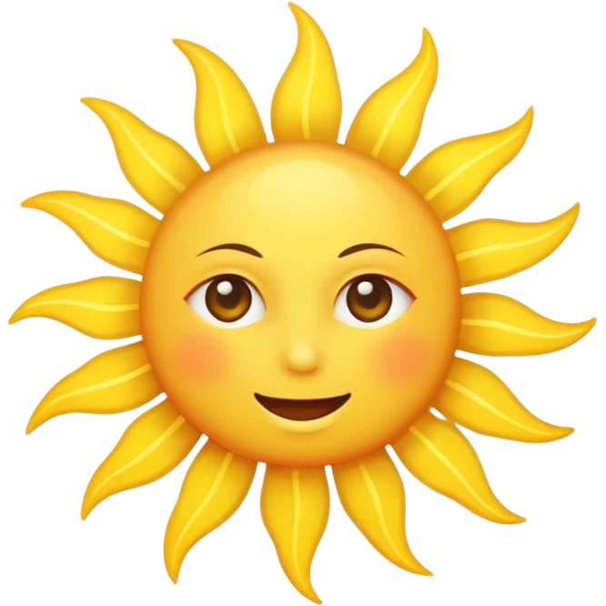 A sun with rays of the sun showing emoji