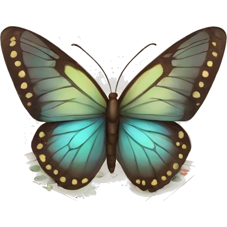 Mariposa con cartas emoji