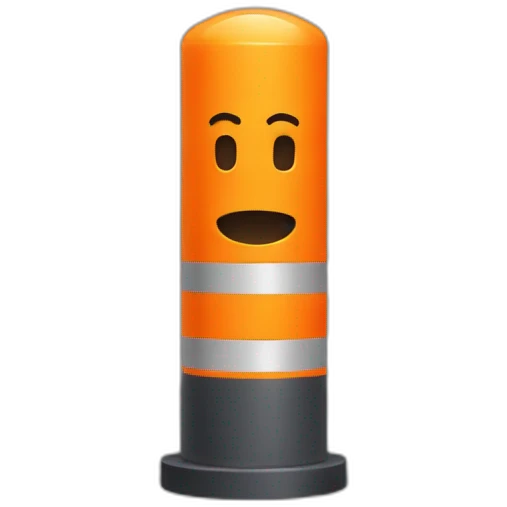 orange bollard emoji