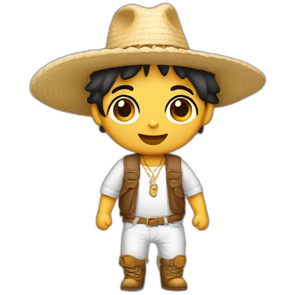 Bebe con sombrero de paja emoji