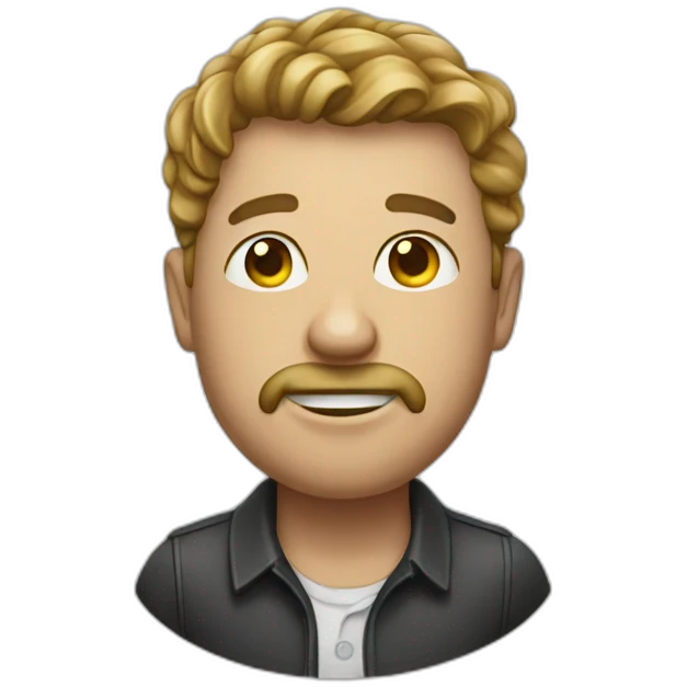 Man with gum balloon emoji