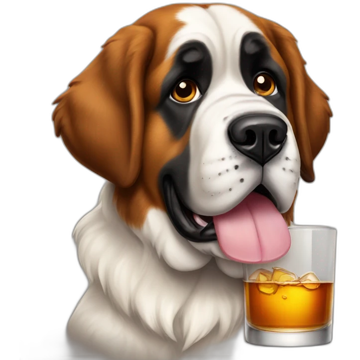 st bernard rescue dog with whiskey emoji