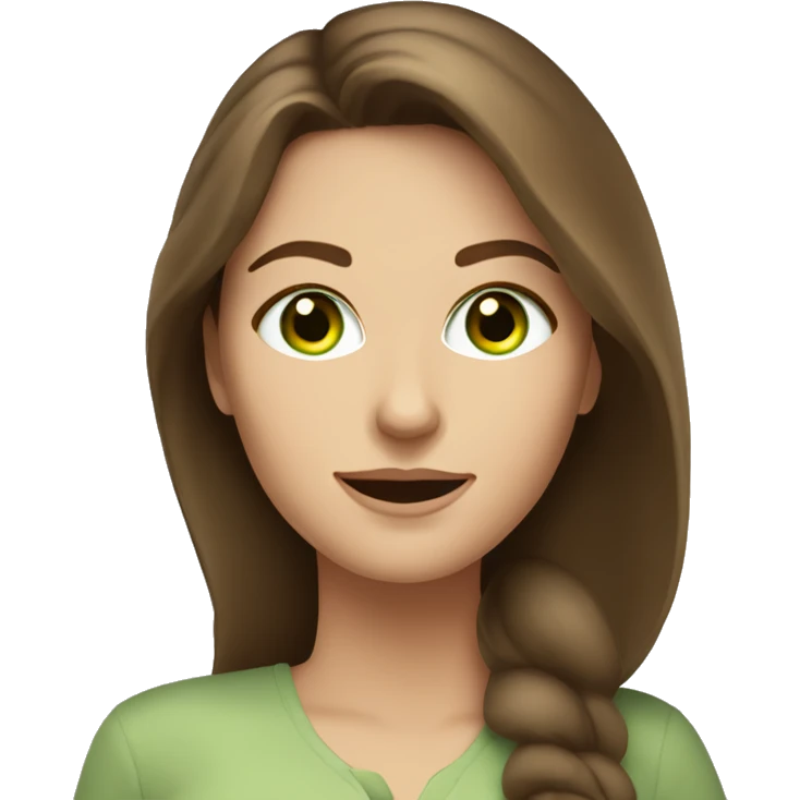  Caucasian woman with brown hair green eyes at brunch emoji