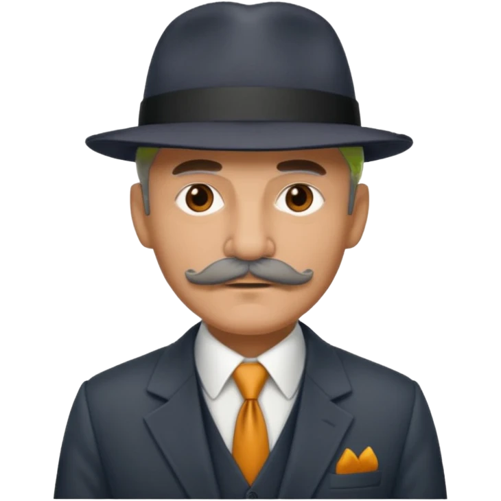 Mobster with Suit with grey mustach and colored hat emoji