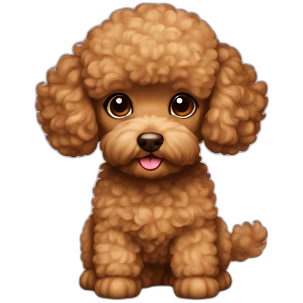 Toy poodle light brown sitting emoji