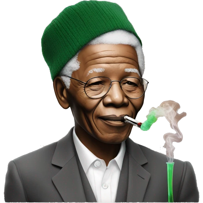 Nelson Mandela with hookah emoji