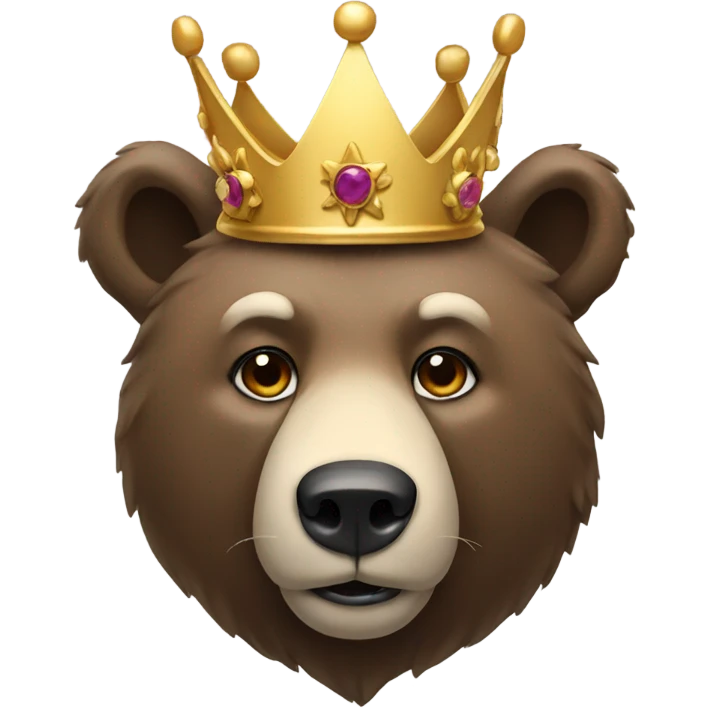 A bear wearing a crown emoji