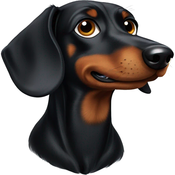 Black dachshund dog emoji