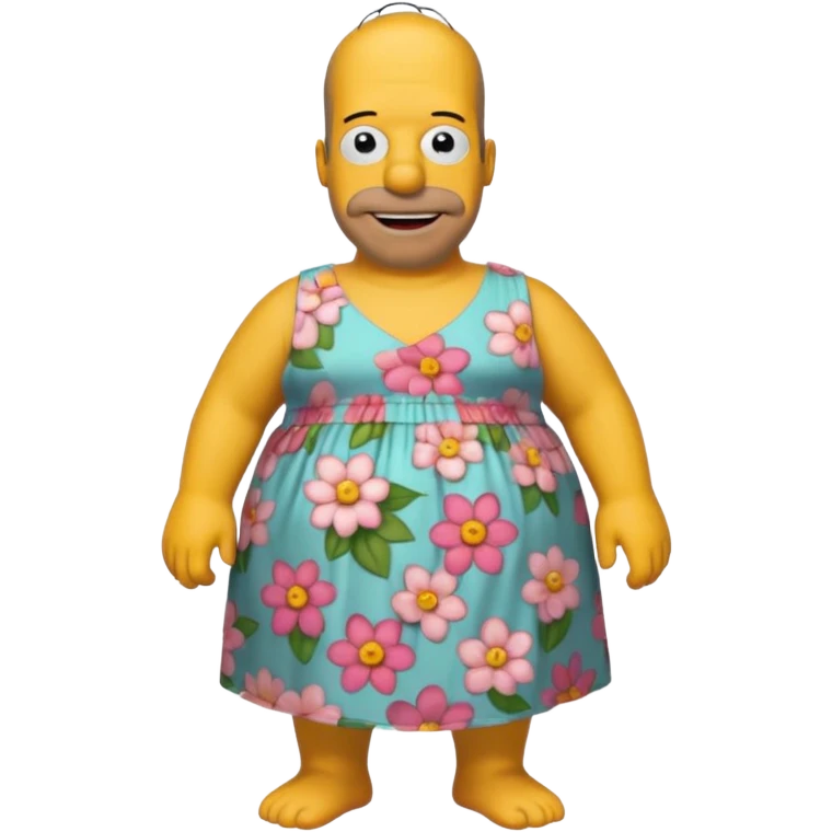 fat hommer simpson with flowers dress emoji