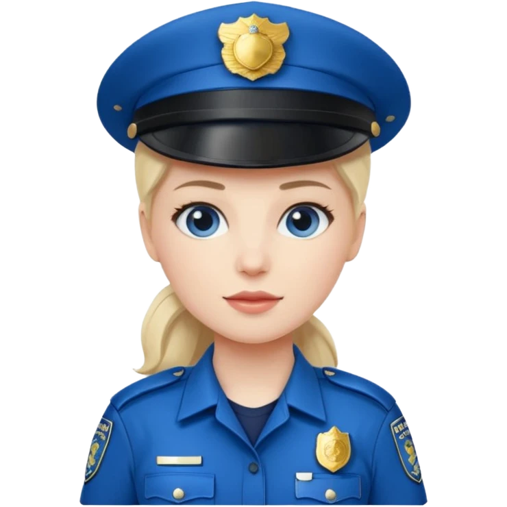 female police officer with blue buckle emoji