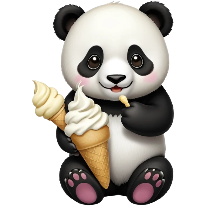 Panda eating ice cream emoji