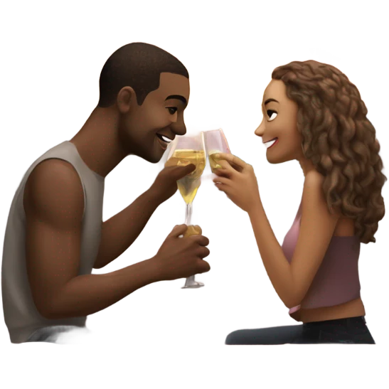 Photo Realistic Romantic date with beautiful couple in love  emoji
