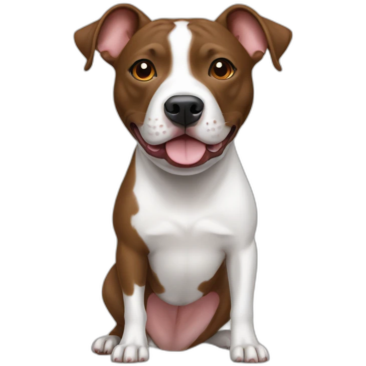 Brown pit bull and white rat terrier emoji