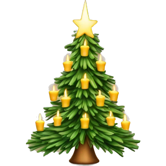 Christmas tree with candles under it emoji