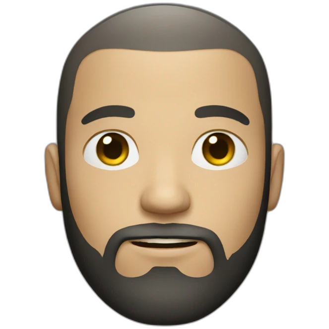 white man with black buzz cut and beard emoji