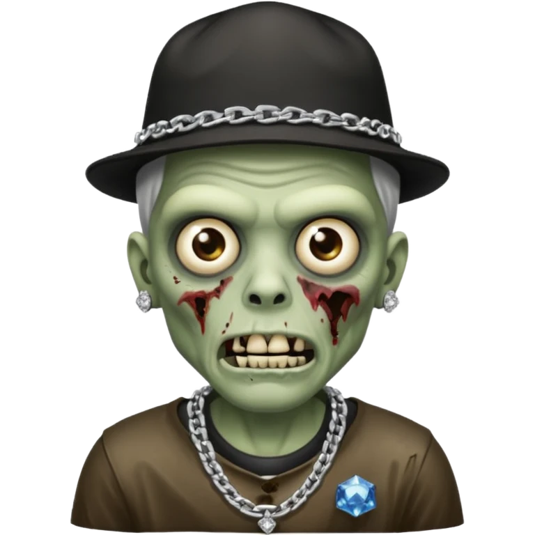 Zombie con gorra de los Dodgers negra y cadena diamantada  emoji