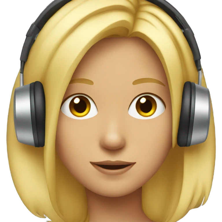 Blond girl in headphones emoji