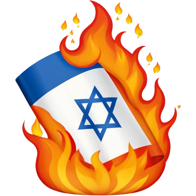 Israel flag in fire emoji