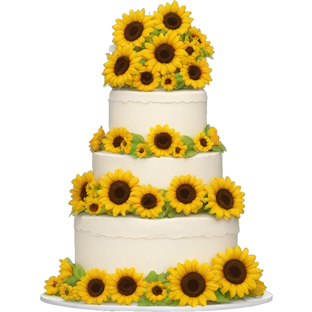 wedding cake with sunflowers emoji