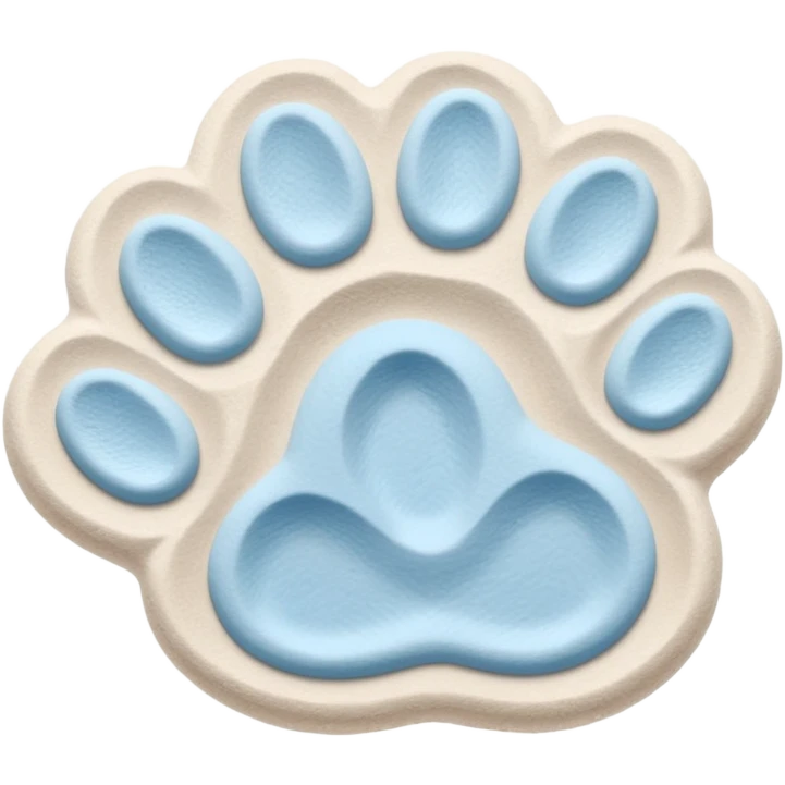 a pastel blue pawprint emoji