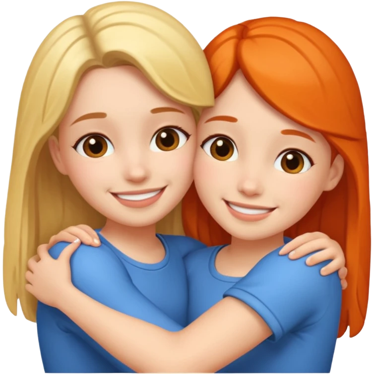 Two girls cuddling together emoji