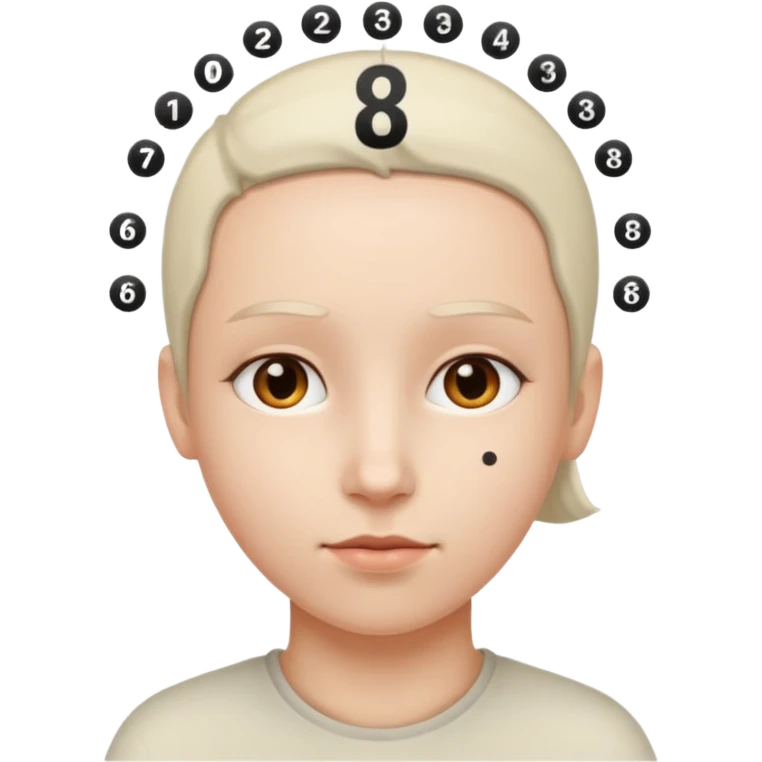 numbers aroung head emoji