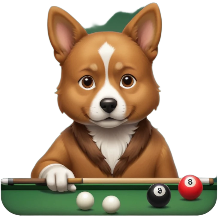 dog playing billiards emoji