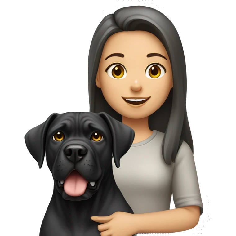 Girl with dog cane Corso  emoji
