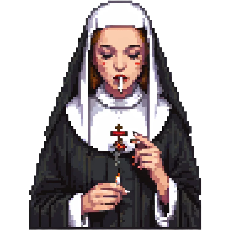 nun smoking a cigarette emoji